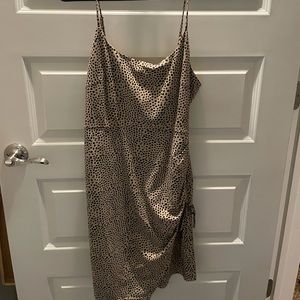 Gianni Bini Taupe Suede Dress with Gathered Side Hem Size L